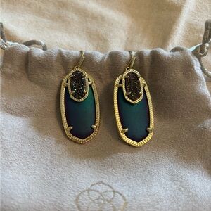 Kendra Scott Blue and Gold Statement Earrings